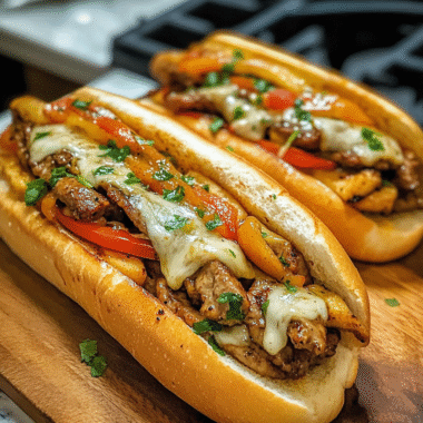 Chicken Cheese Steak Sandwiches 1