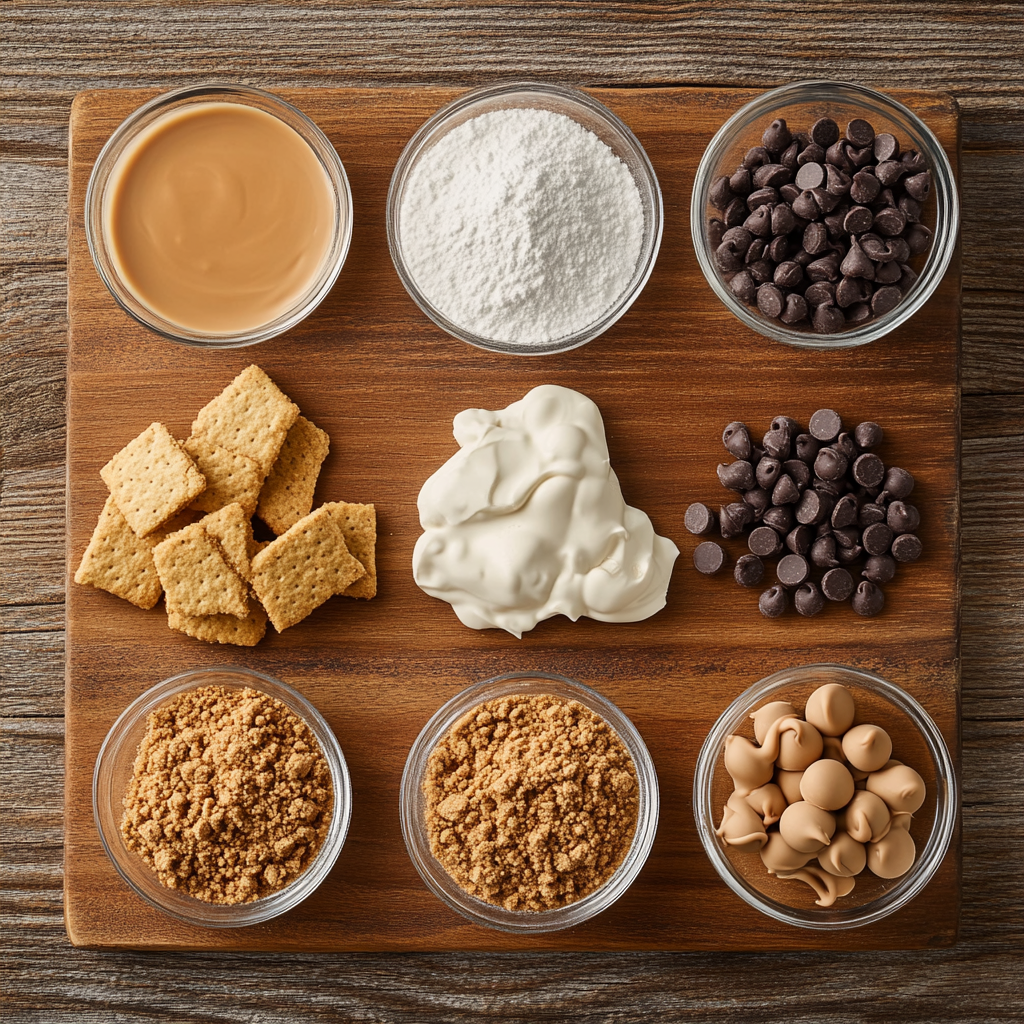Chocolate Peanut Butter Pie Bars ingredients