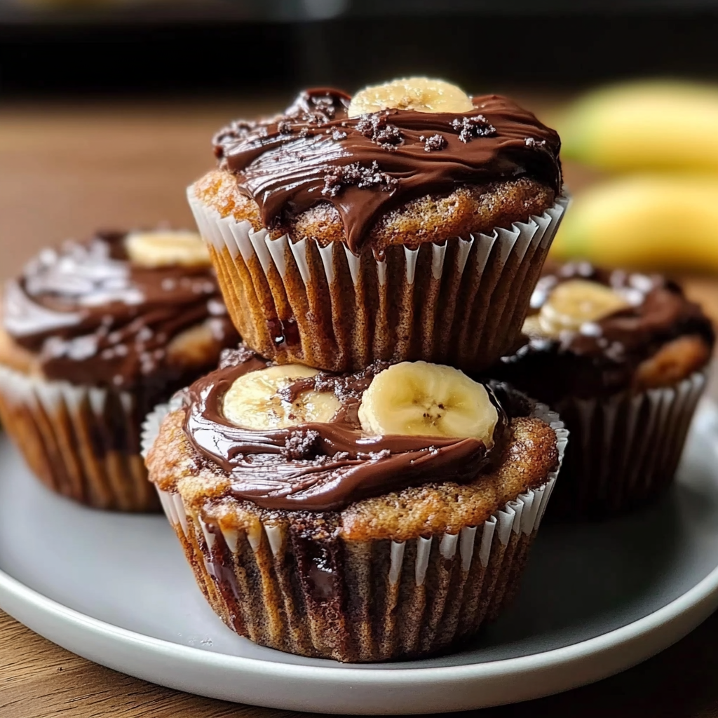 Christmas Banana Nutella Muffins