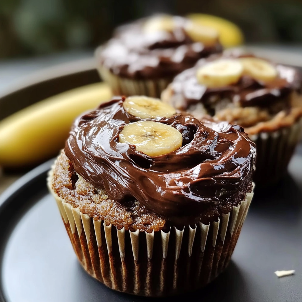 Christmas Banana Nutella Muffins