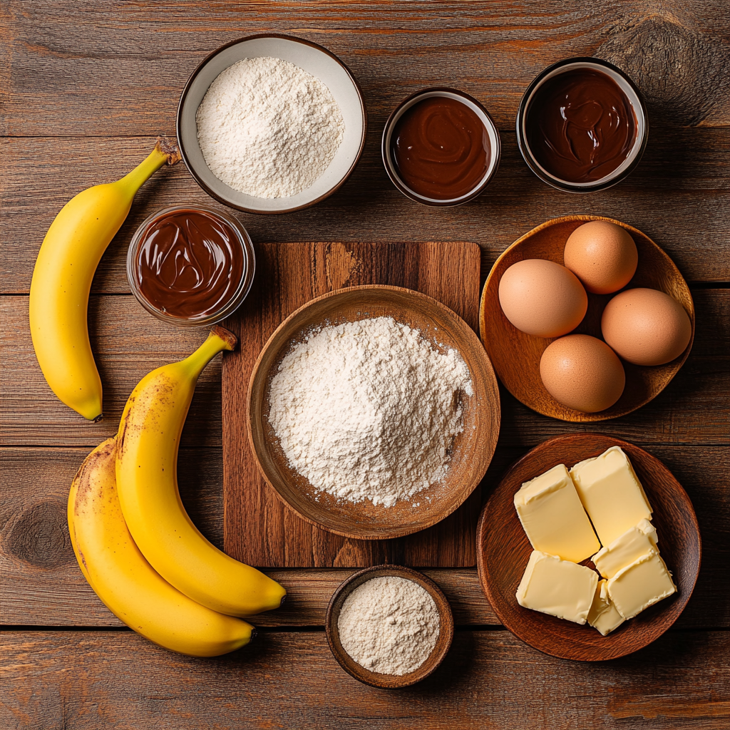 Christmas Banana Nutella Muffins ingredients