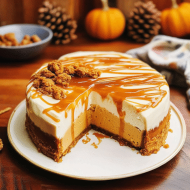 Christmas Caramel Pumpkin Cake Cheesecake 2