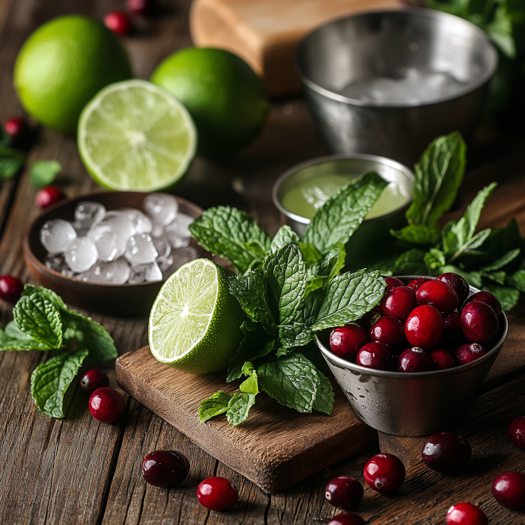 Christmas Mojitos ingredients