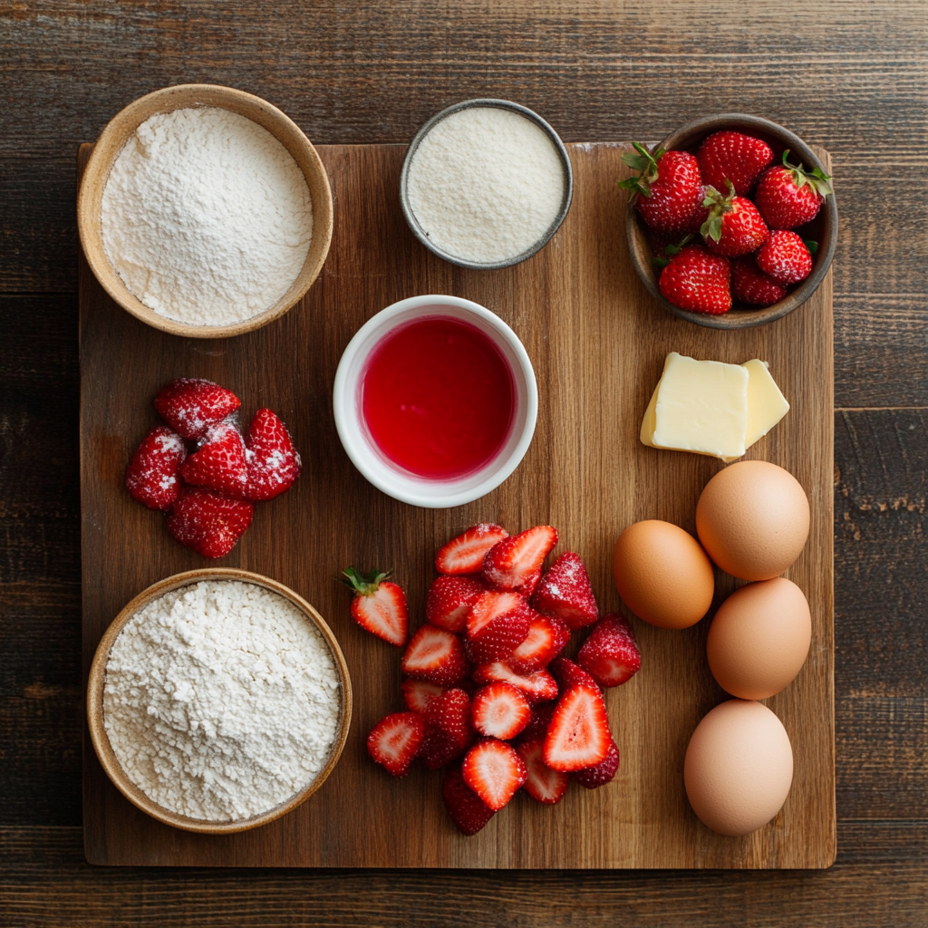 Christmas Strawberry Pound Cake ingredients