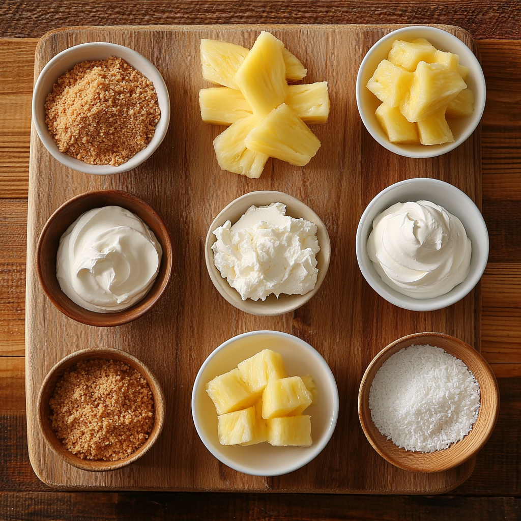 Christmas Tropical Pineapple Mini Cheesecakes ingredients