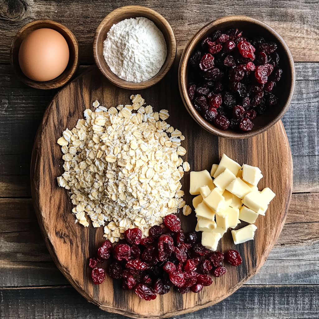 Christmas White Chocolate Dipped Cranberry Oatmeal Cookies ingredients