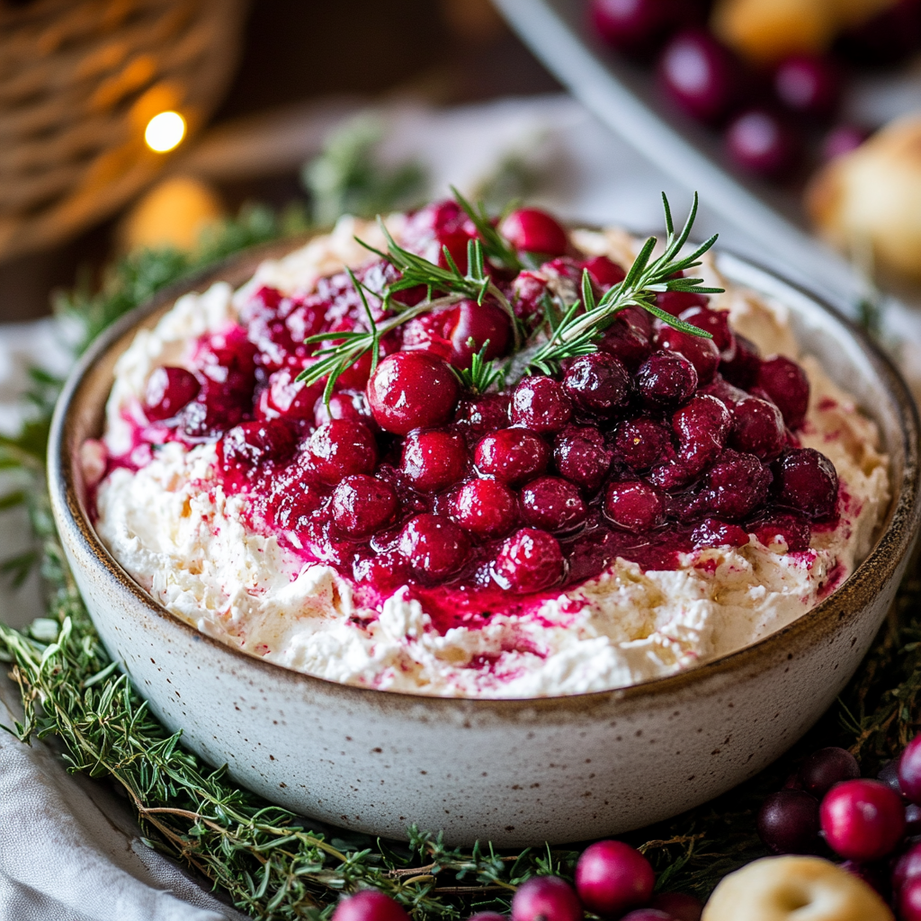 Christmas cranberry jalapeño cream cheese dip