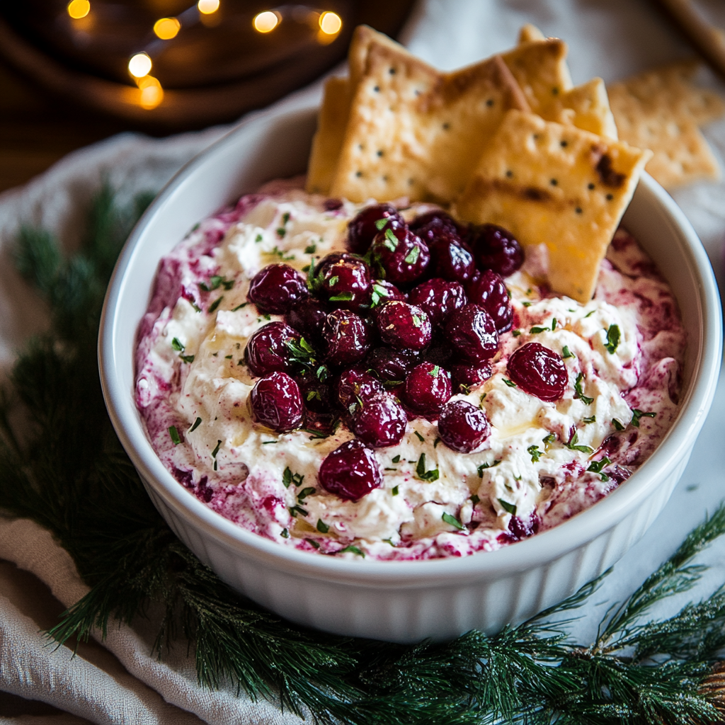 Christmas cranberry jalapeño cream cheese dip