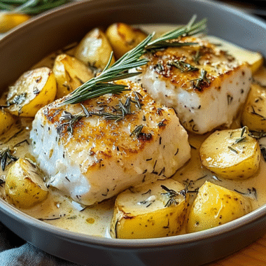 Cod Potatoes in Rosemary Cream Sauce 1