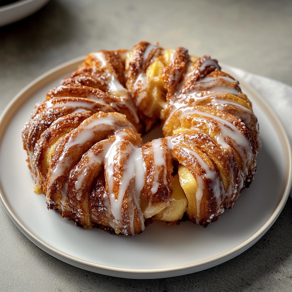 Cozy Apple Kringle with Vanilla Glaze
