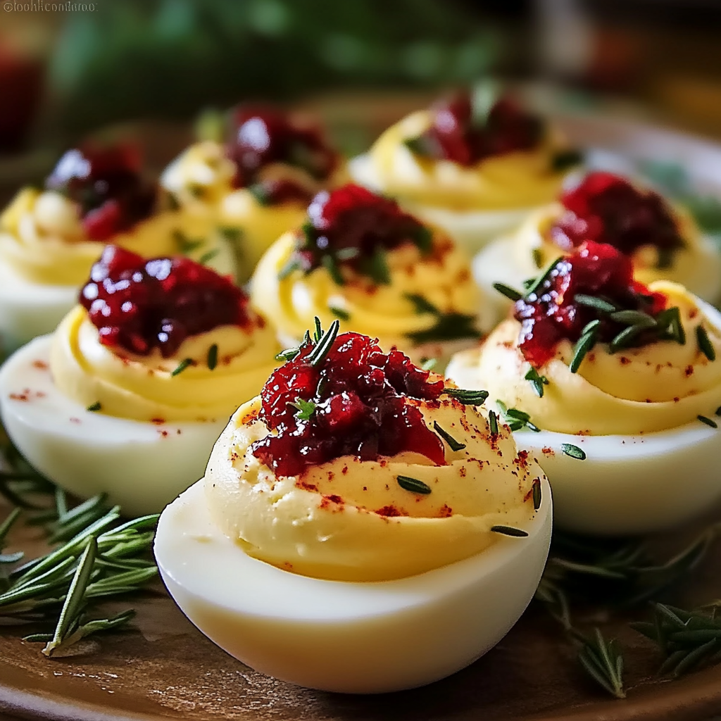 Cranberry Deviled Eggs