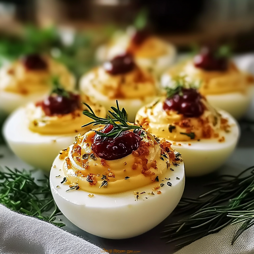 Cranberry Deviled Eggs