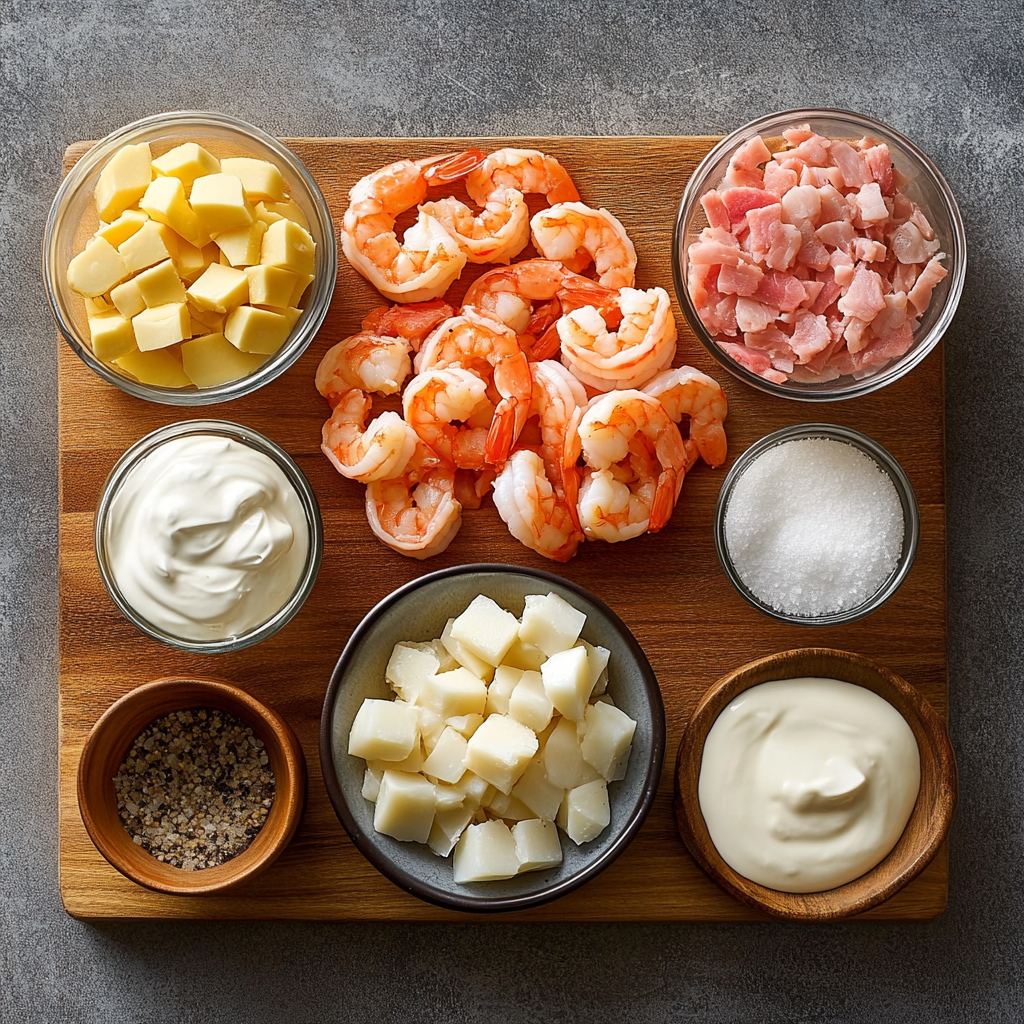 Creamy Shrimp Bisque with Pancetta ingredients