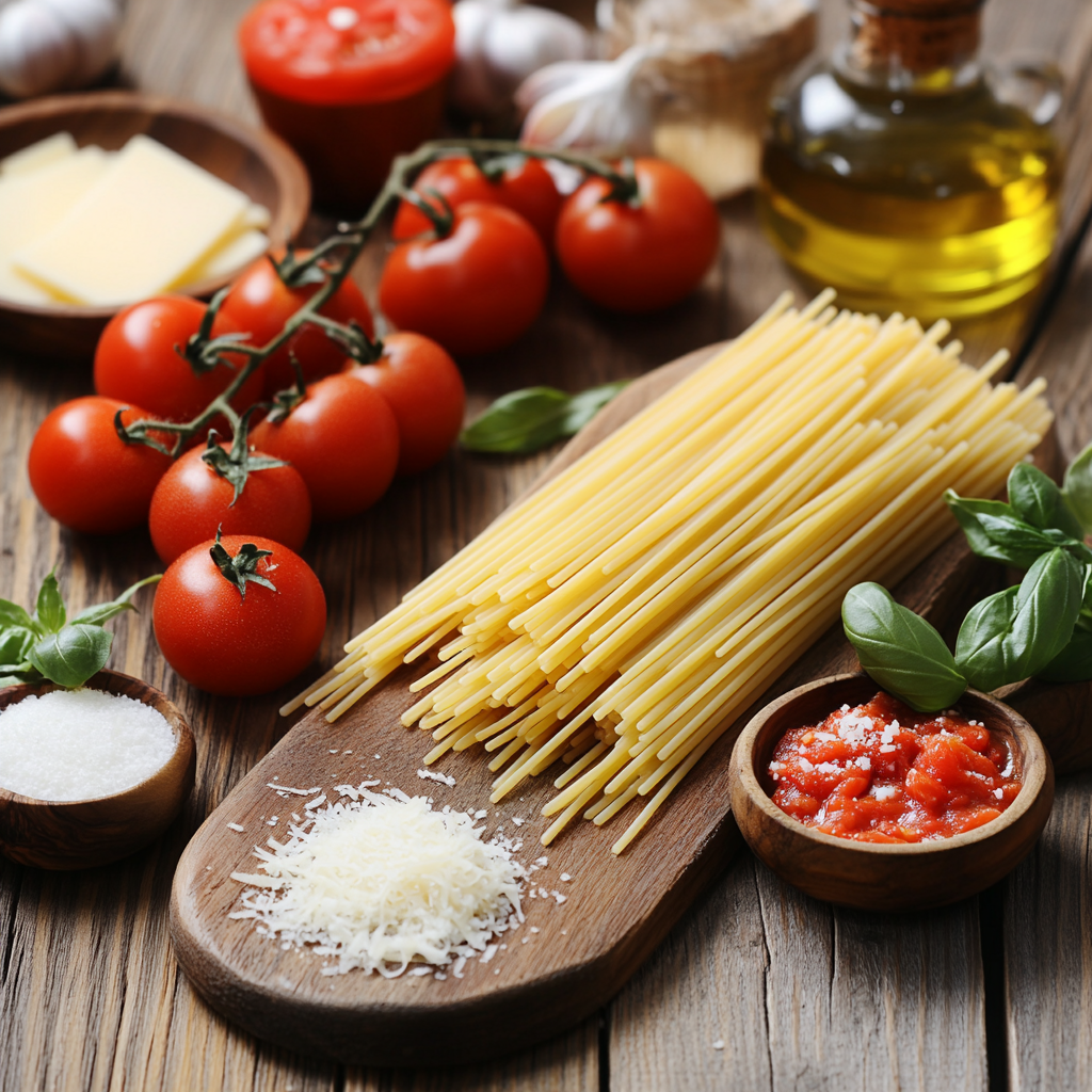 Creamy Tomato Garlic Pasta ingredients