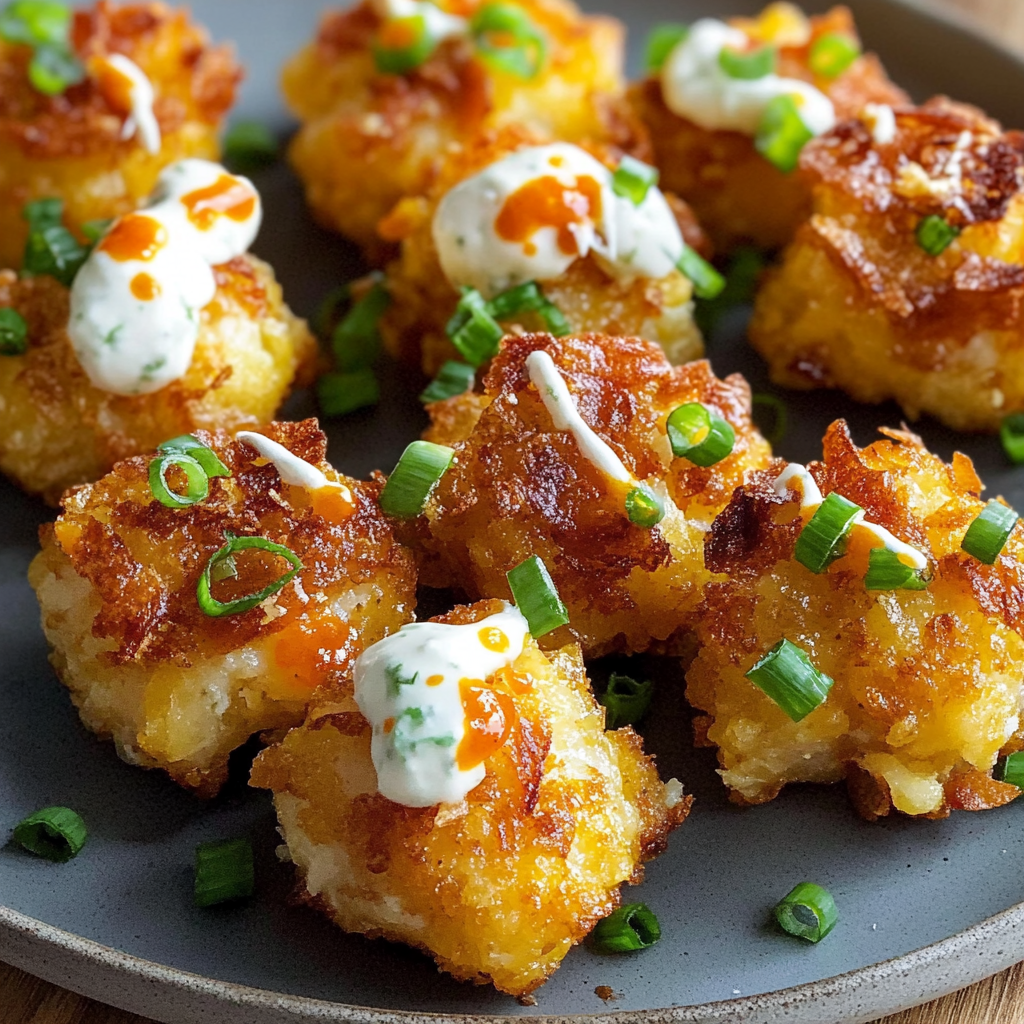 Holiday Loaded Smashed Tater Tots