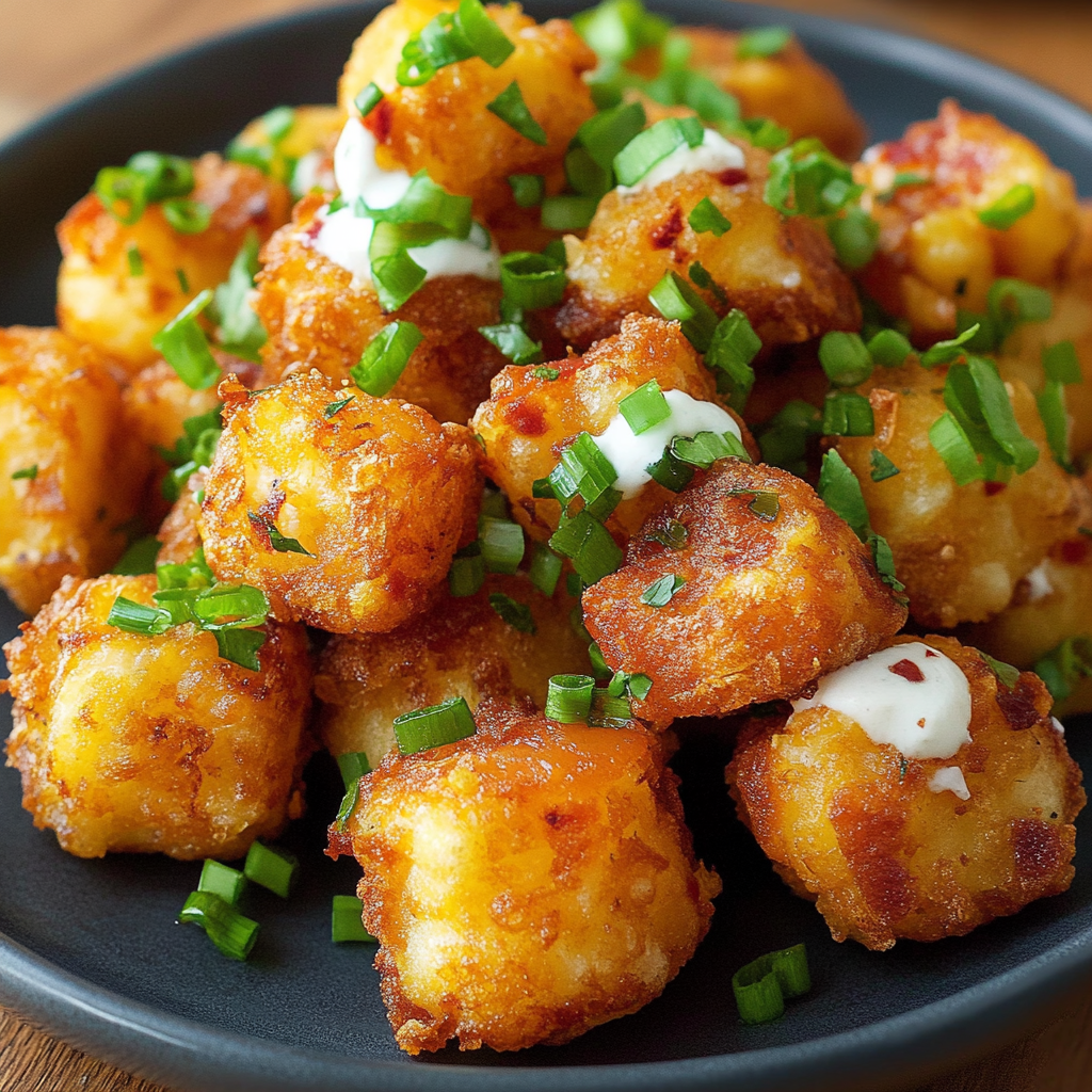 Holiday Loaded Smashed Tater Tots