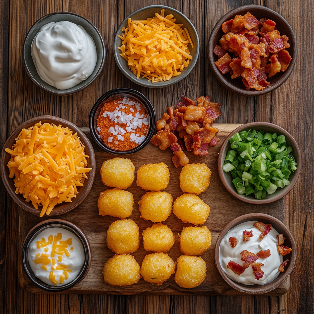 Holiday Loaded Smashed Tater Tots ingredients