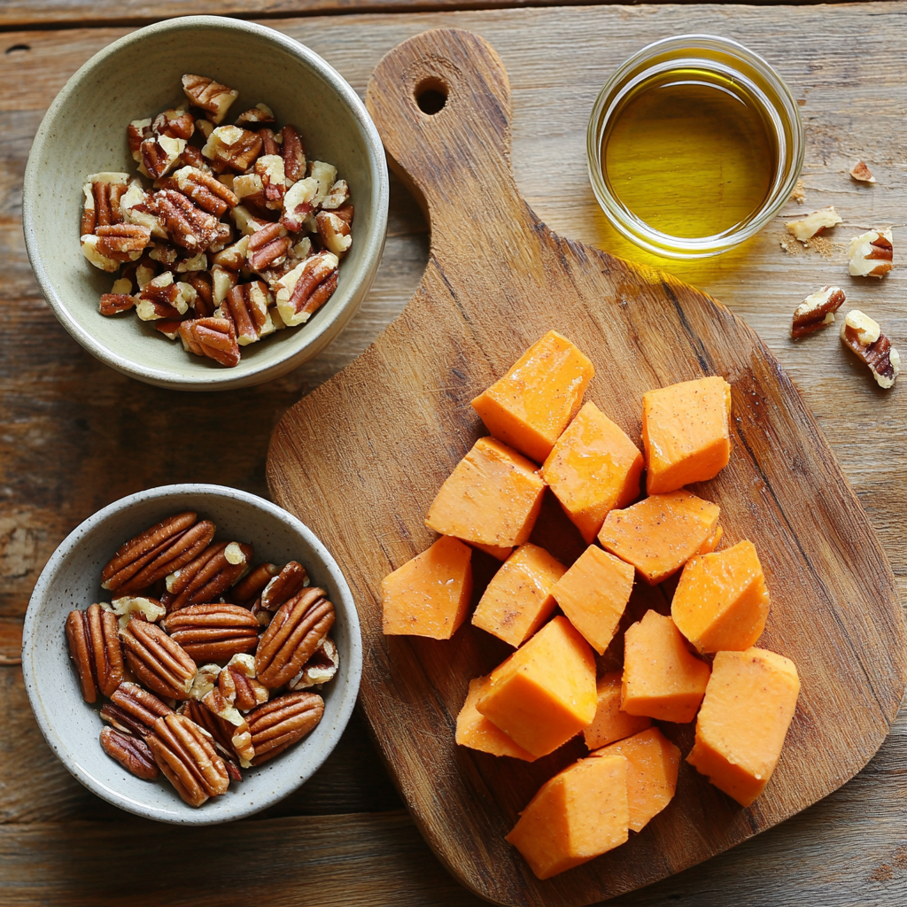 Maple Glazed Roasted Sweet Potatoes: ingredients