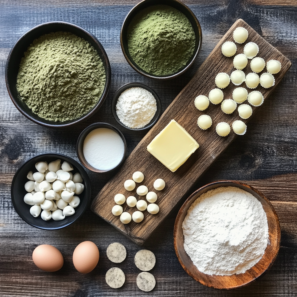 Matcha White Chocolate Cookies ingredients
