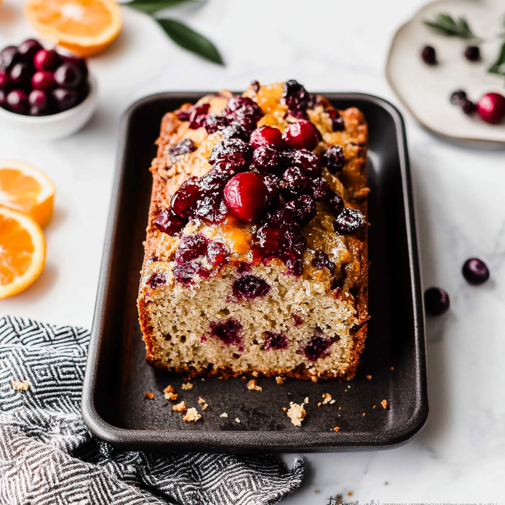 Orange Glazed Cranberry Bread