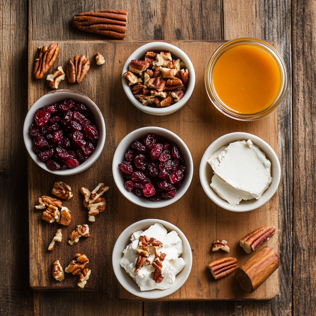 Pumpkin Cranberry Cheeseball ingredients