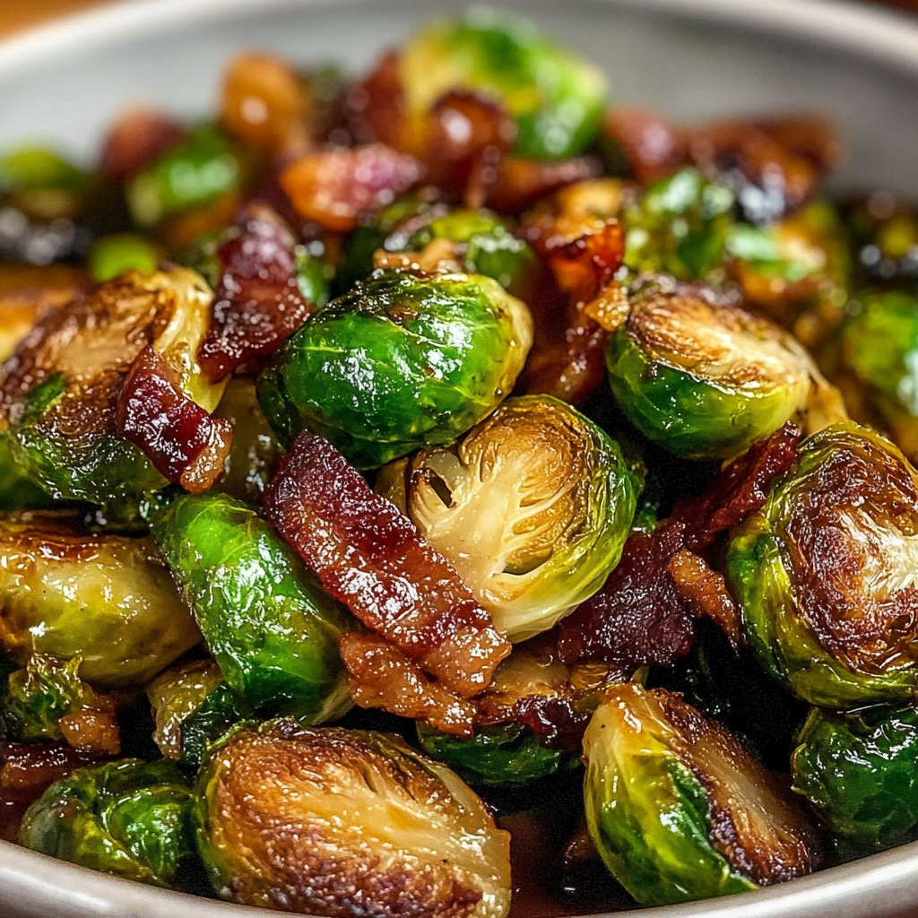 Roasted Brussels Sprouts Bacon Balsamic