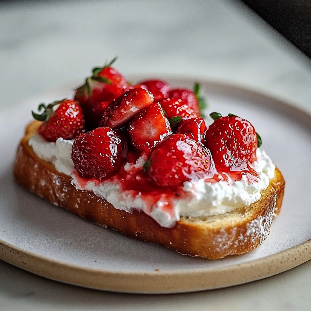 Roasted Strawberry Whipped Ricotta Toast Recipe 1