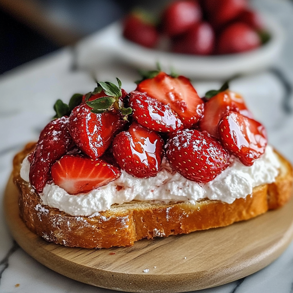 Roasted Strawberry Whipped Ricotta Toast Recipe