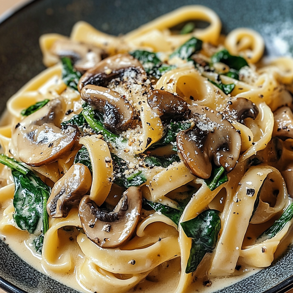 Spinach Mushroom Pasta 1