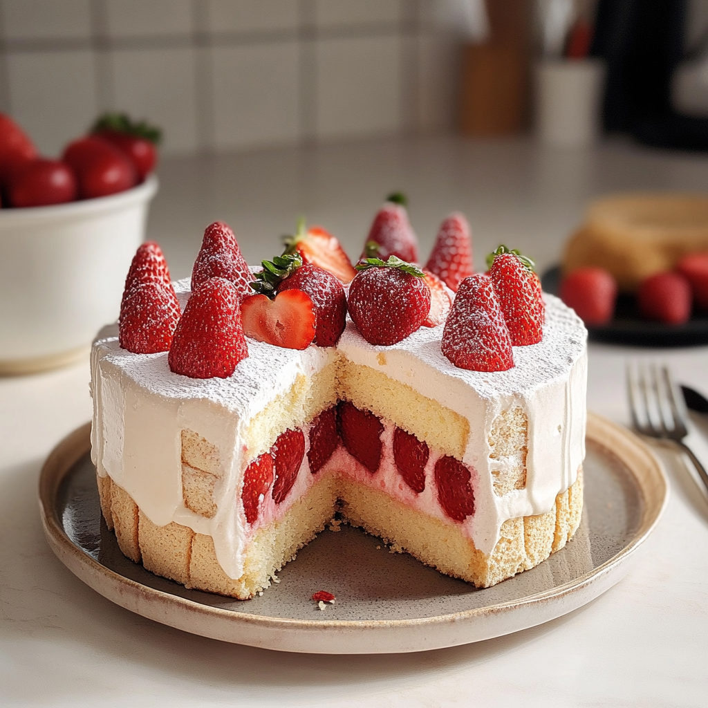 Strawberry Charlotte Cake
