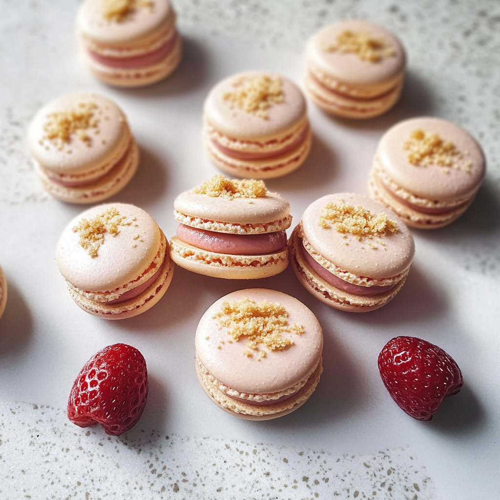 Strawberry Cheesecake Macarons 18 Strawberry Cheesecake Macarons