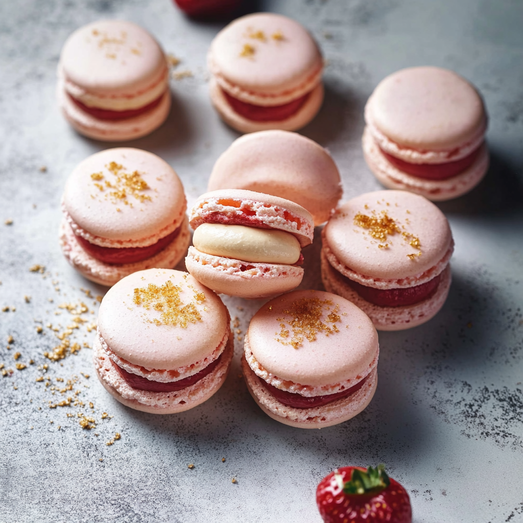 Strawberry Cheesecake Macarons 19 Strawberry Cheesecake Macarons