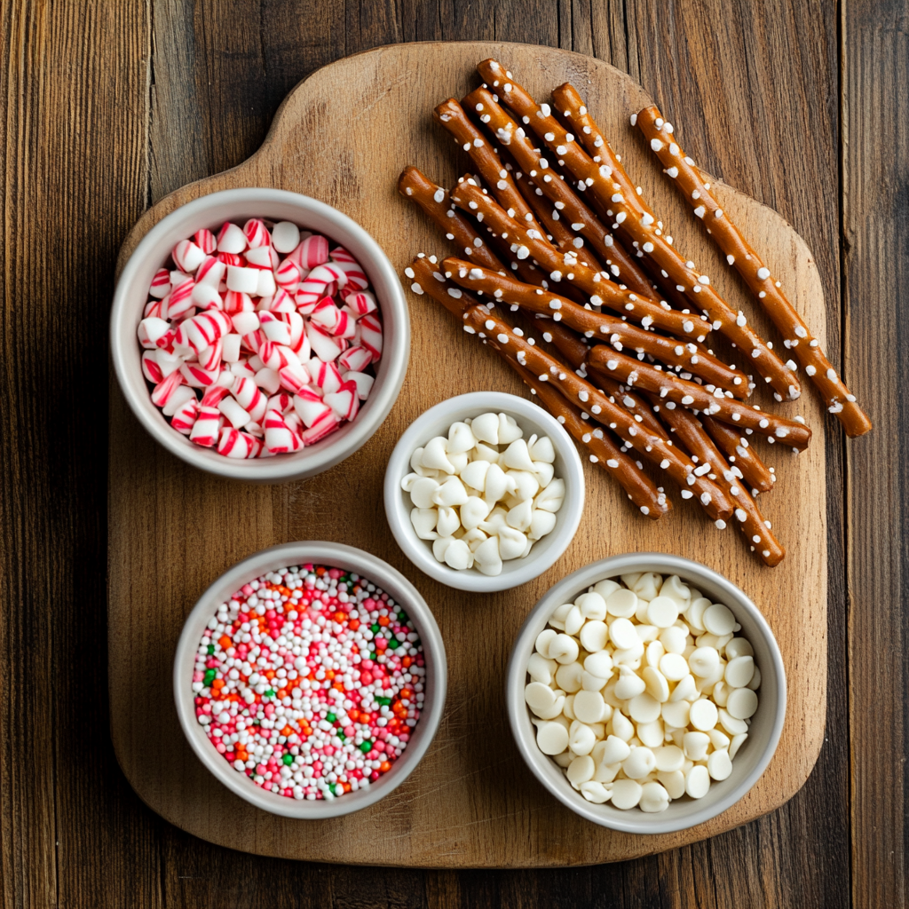 White Chocolate Peppermint Pretzels ingredients