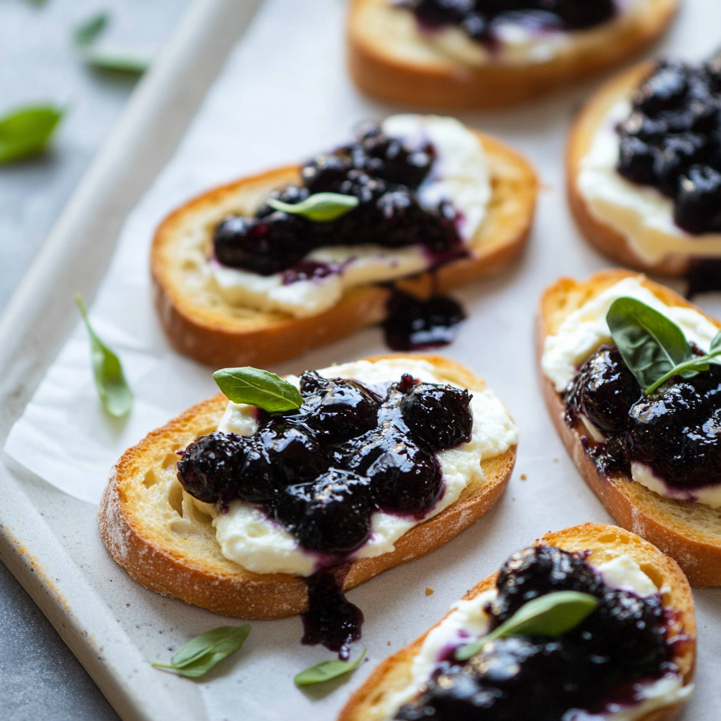 Blueberry Jelly Brie Crostini