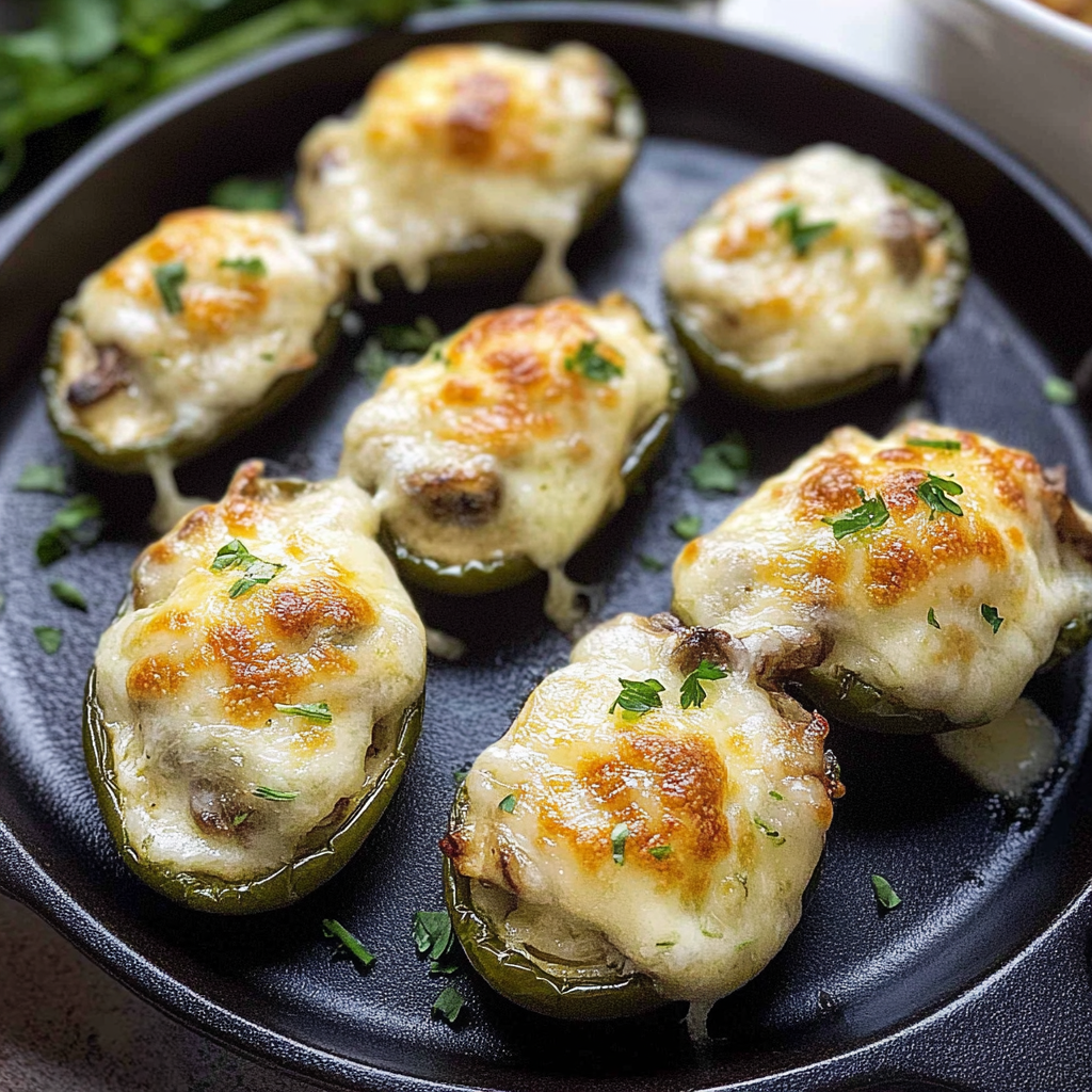 Cheesy Mushroom Stuffed Jalapenos