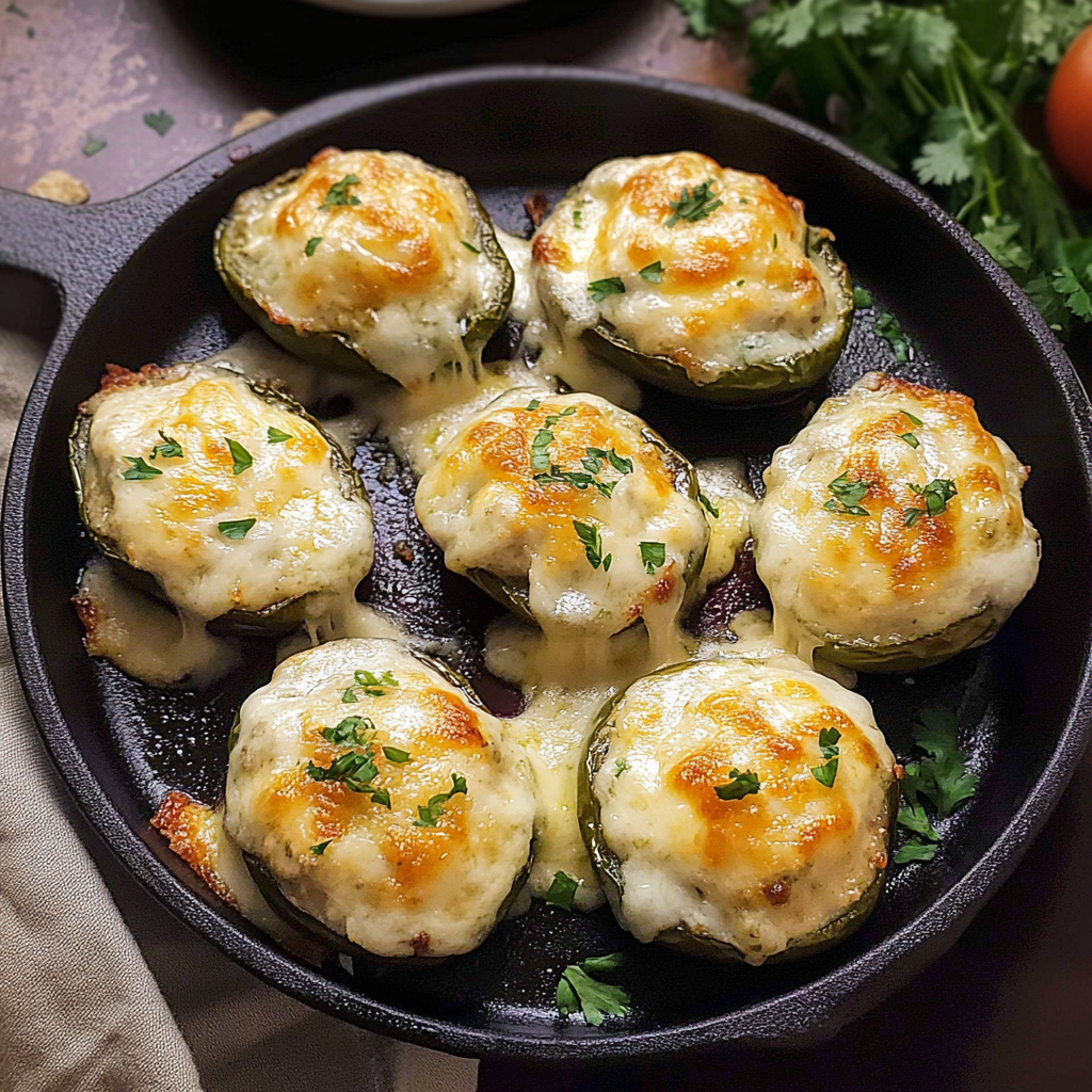 Cheesy Mushroom Stuffed Jalapenos