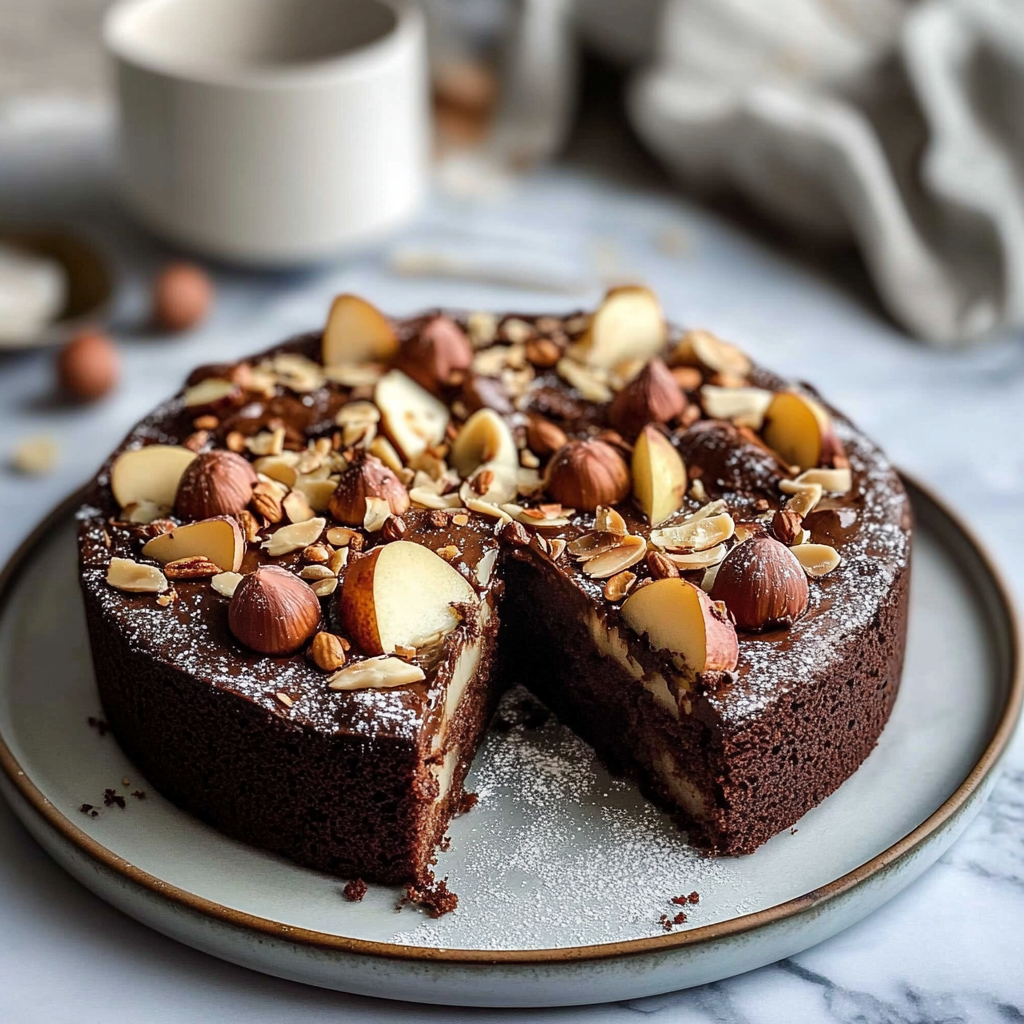 Christmas Chocolate Hazelnut Pear Cake