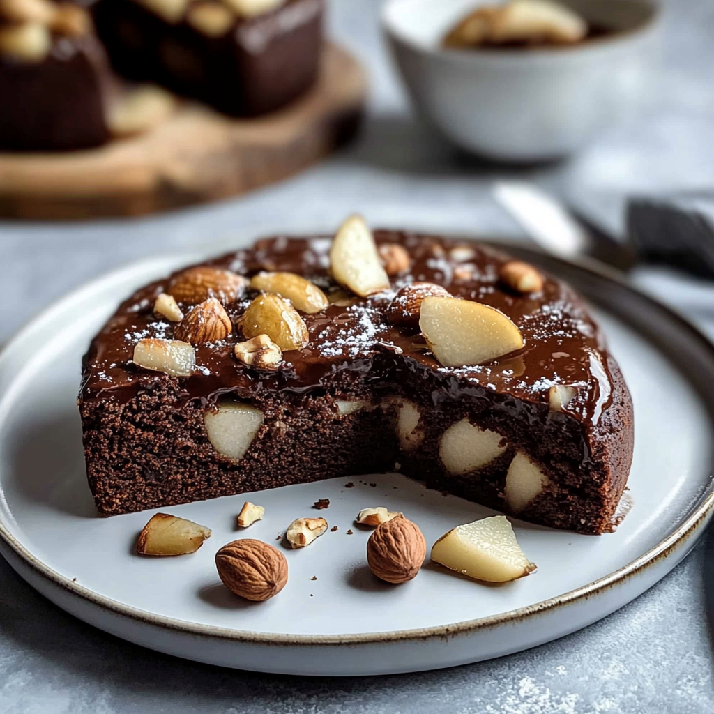 Christmas Chocolate Hazelnut Pear Cake