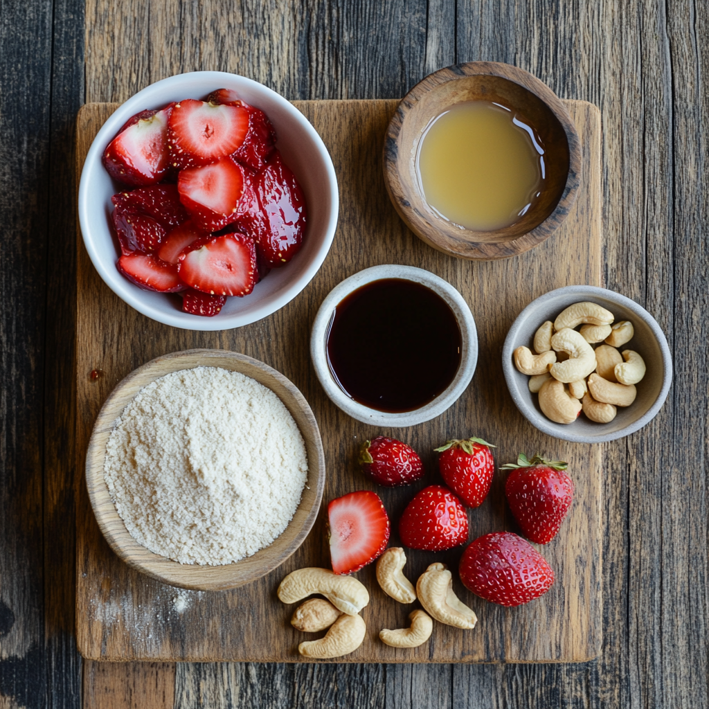 Christmas Vegan Strawberry Cream Pie (Gluten Free) ingredients