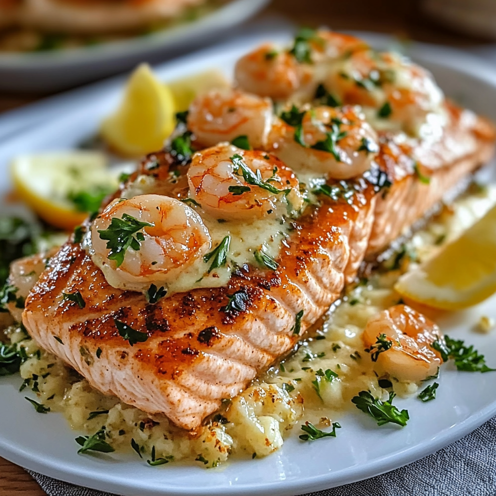 Crab & Shrimp Stuffed Salmon