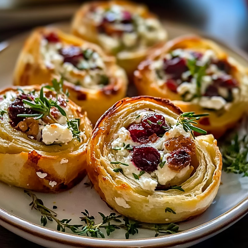 Cranberry Cream Cheese Pinwheels with Feta Herbs 1