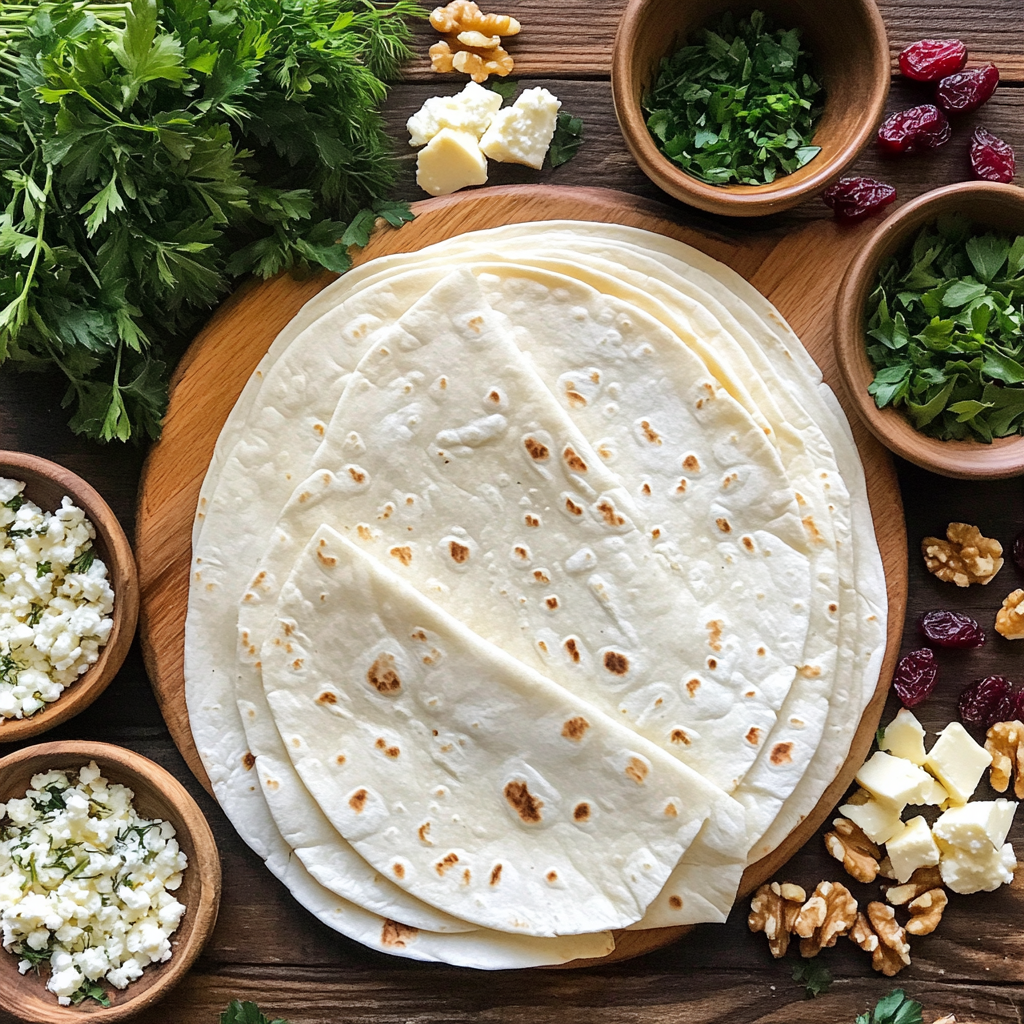 Cranberry Cream Cheese Pinwheels with Feta & Herbs ingredients