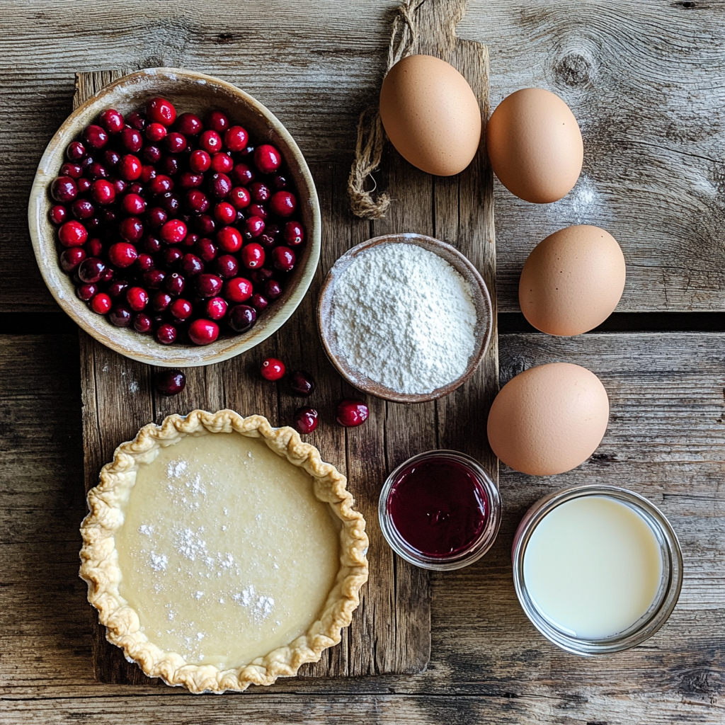 Cranberry Custard Pie ingredients
