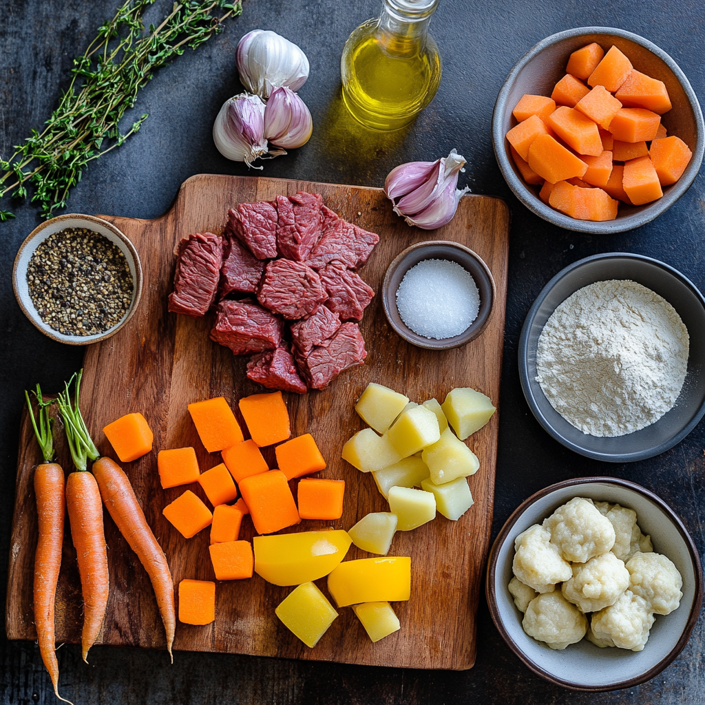 Crockpot Beef Stew with Dumplings ingredients