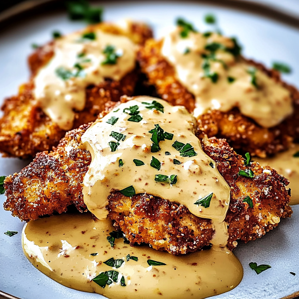 Crunchy Pretzel Chicken with Mustard-Cheddar Sauce