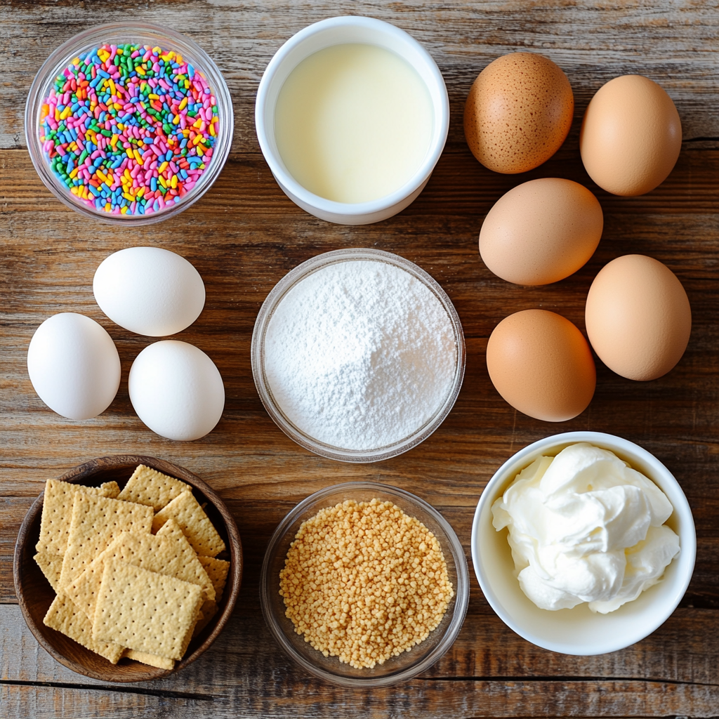 Funfetti Cheesecake ingredients