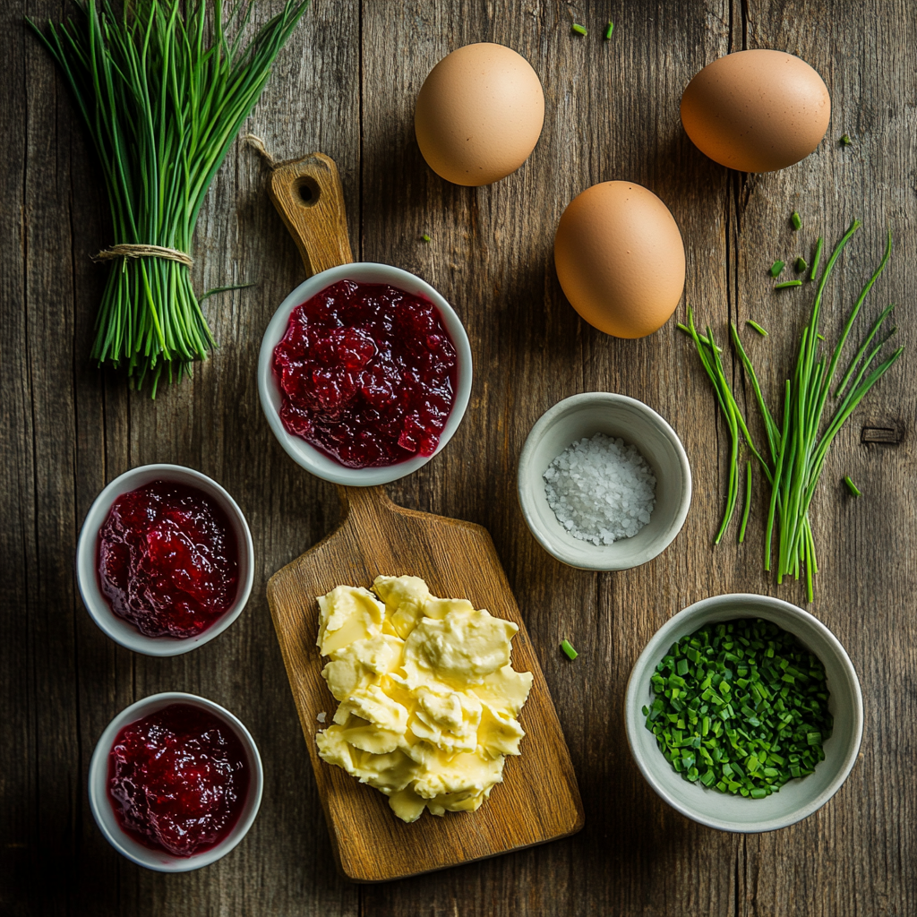 Harvest Cranberry Deviled Eggs ingredients