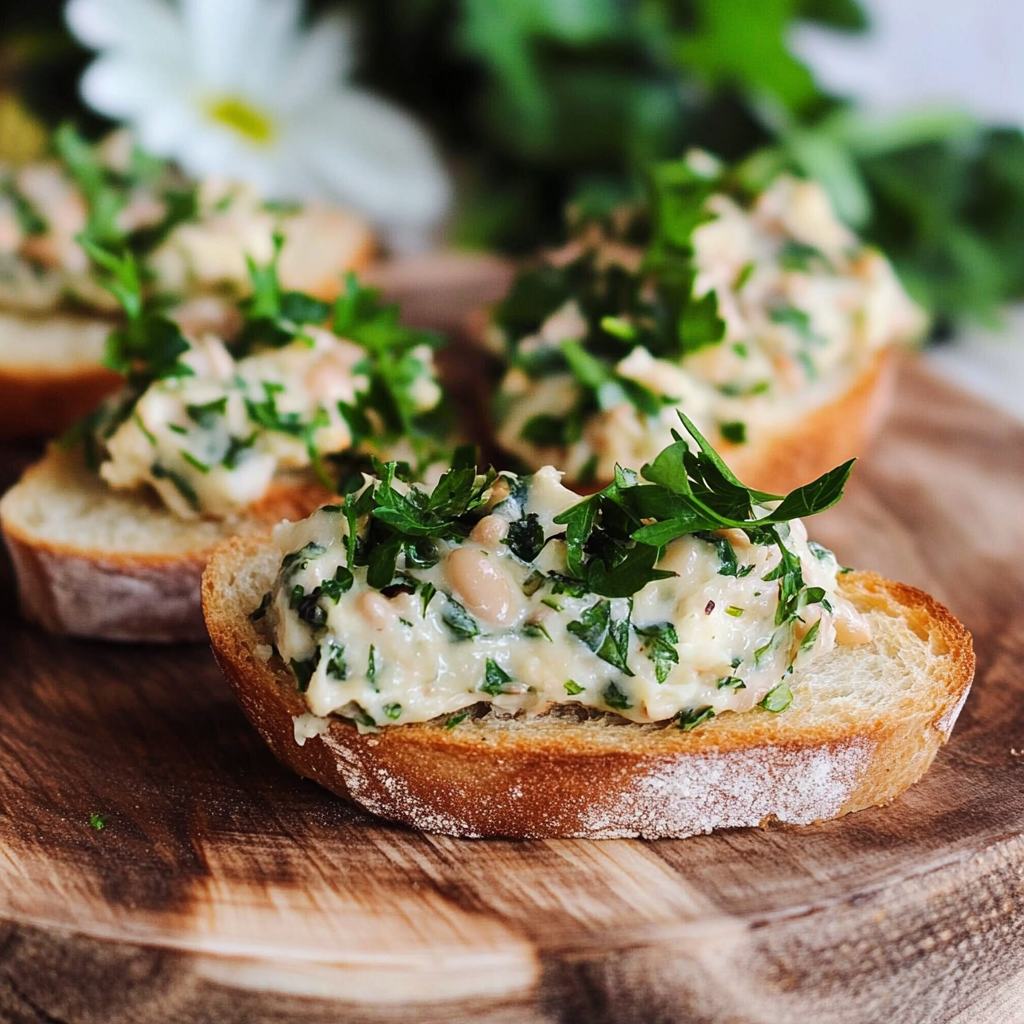 Herbed White Bean Crostini