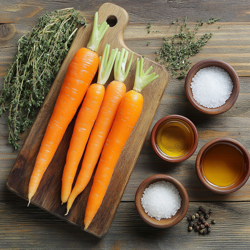 Honey Roasted Carrots with Thyme ingredients