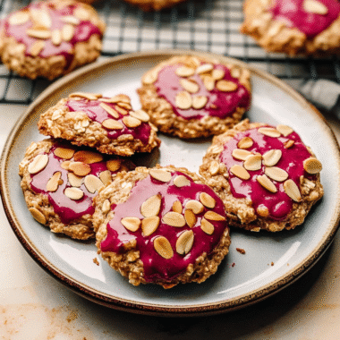 Iced Cherry Toasted Almond Oatmeal Cookies 1